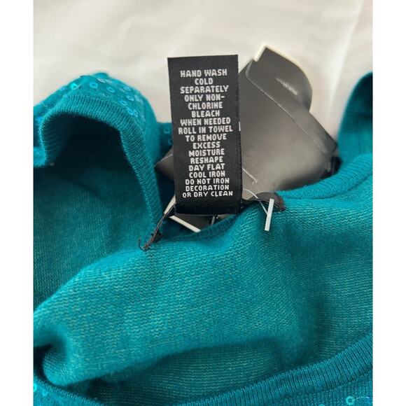 ALFANI ☆ Teal Sequin Shimmer Sleeveless Blouse Tank Top ☆ Size X- Large ☆ NWT - Picture 4 of 4